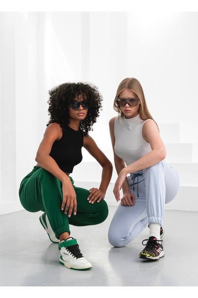 OUZ Fashion Jogger Pants 3 Thread Fleece-Lined Leg Elasticated Sweatpants