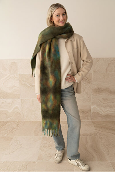 novon Benjamins Design Thick Fringed Ultra Premium Angora Texture Pinterest Scarf (220 X 40 cm)