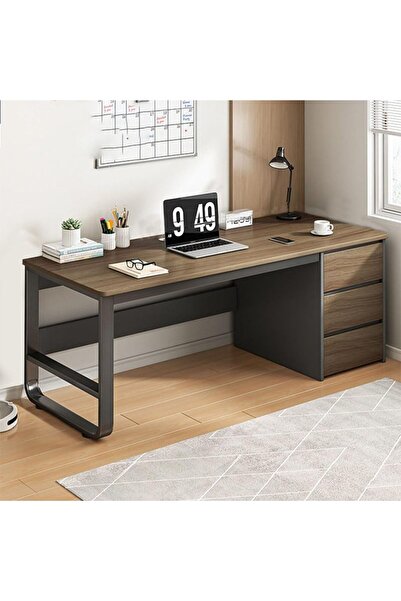 KEKE طاولة كمبيوتر متعددة الوظائف ومكتب مع 3 أدراج 140 سم