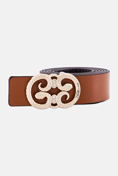 Cavalli Class Women Reversible Fashion Leather Belt, Multicolor