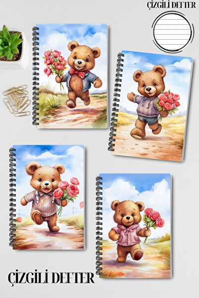 qoeuyl boutique Симпатичні ведмедики Дизайн З спіральною пружиною A5 Лінійка ...