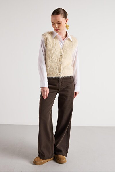 minaaise Women's Stone Plush Knitwear Vest 92