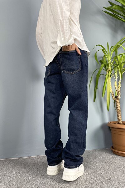 Alışveriş Sokağı Navy Blue Stonewashed Jeans - Regular Fit Jeans