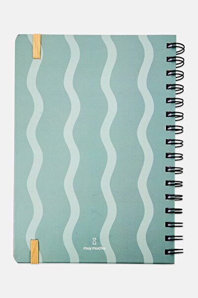 Muy Mucho Spiral Notebook With Stickers, Grey