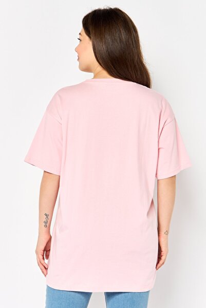 Disney Minnie Mouse Women Crew Neck Short Sleeve Graphic Print T-Shirt, Pink