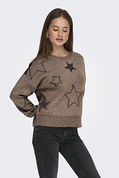 ONLY Rosie Ls O-Neck Glitter Women's Knitwear Sweater – Sparkling Crew Neck