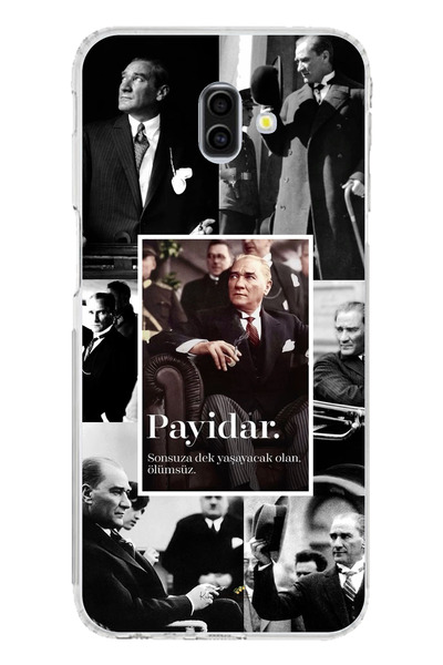 TechTree حافظة سيليكون متوافقة مع هاتف سامسونج جالاكسي J6 PLUS من أتاتورك بايديار مطبوع