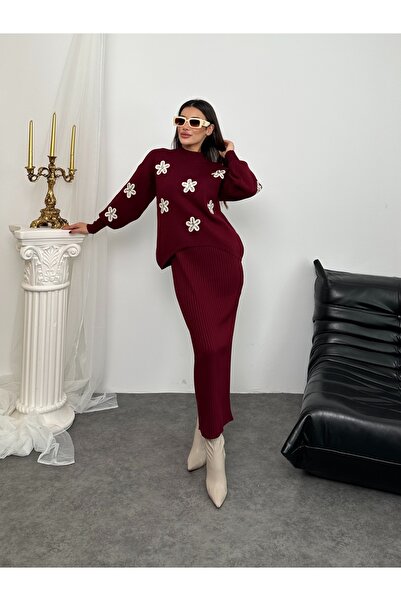 ikomteks Daisy Pattern Knitwear Set