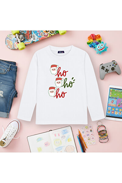 mixxi fashion تي شيرت للعام الجديد سانتا كلوز هوهوهو بأكمام طويلة مطبوع للجنس...