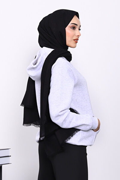 İmajButik Light Gray Kangaroo Pocket Fleece-Lined Three Thread Cardigan