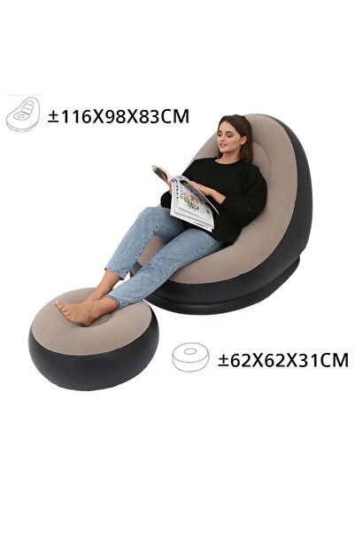 Generic طقم أريكة قابل للنفخ من DIGI CORE Ultra Lounge لغرفة المعيشة مع مسند ...