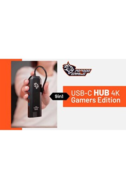 porodo موزع ألعاب USB-C 9 في 1 إصدار 4K للاعبين
