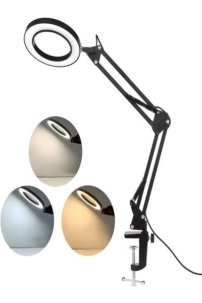 DEANB Katlanabilir LED Masa Lambası | 3 Renk Modlu, Ayarlanabilir, Büyüteçli ...