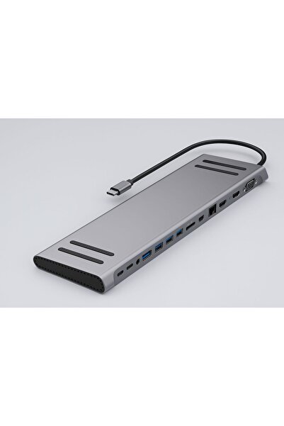 ATLT ATLANTİS 14 IN 1 ÖZELLİKLİ TYPEC HUB USB 3.0-SD/TF-RJ45-HDMI-VGA-USB-C 6...
