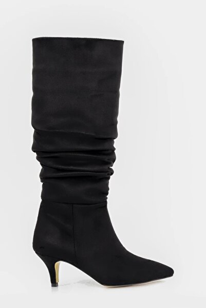 kajal ayakkabı Slç 107 Thin Low Heel Bellows Boots