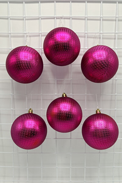 Waldern Χριστουγεννιάτικο στολίδι για χριστουγεννιάτικο δέντρο 8 εκ. Φούξια τσιτσι μπάλα με φιγούρες 6 τεμαχίων