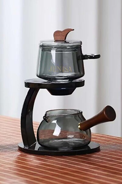 Jenisa Borosilicate Glass Teapot Set Zen Teapot Rotate – Flow System Magic Herbal Tea Infuser