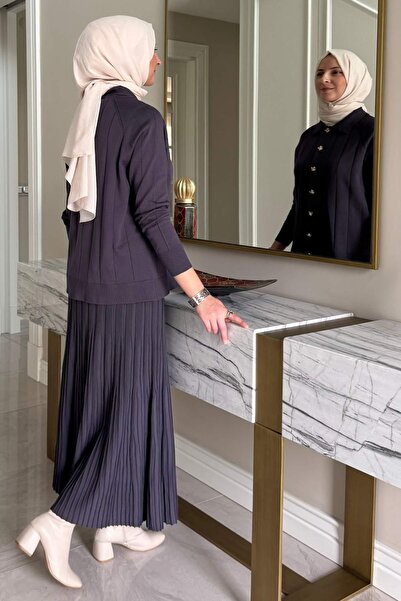 Rabia Şamlı Yonca Knitwear Set Anthracite