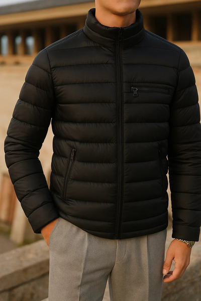 comstar Men's Winter Comfort Trend Casual Black Puffer Jacket