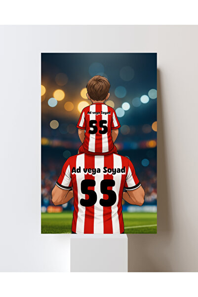 ABENOVA Samsunspor Baba Oğul Konsept Kişiye Özel Kanvas Tablo