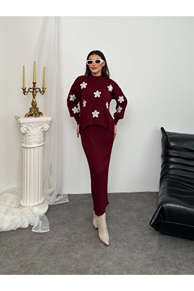 ikomteks Daisy Pattern Knitwear Set