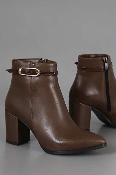 kajal ayakkabı Als 199 Thin Kemet Buckle Zippered Ankle Boots