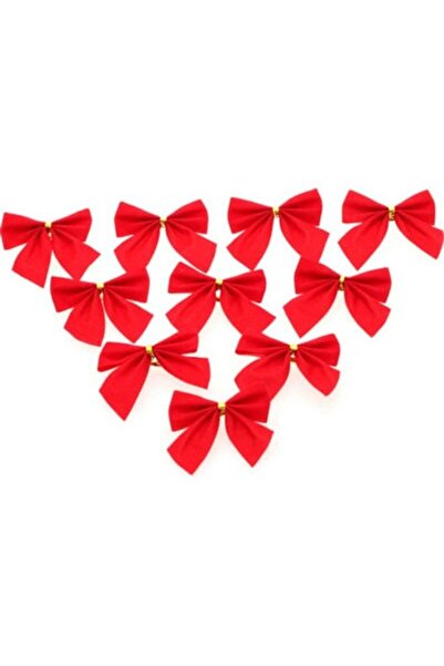 ACLIX 12-Piece Glitter Bow Tie Christmas Tree Party Decorations Red 20.00 x 1.00 x 10.00cm