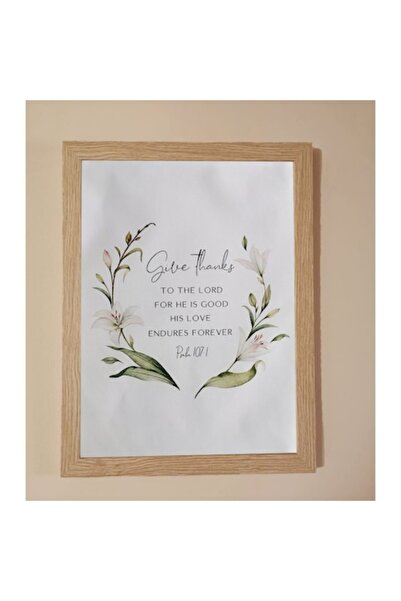 OEM Χριστιανική εκτύπωση σε καμβά με τον Ψαλμό 107:1, παστέλ φλοράλ (μπεζ/πρά...