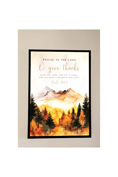 OEM Pictură creștină pe pânză cu o scenă senină de munte și pădure, Psalmul 1...