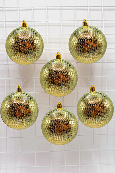 Waldern Χριστουγεννιάτικο στολίδι για χριστουγεννιάτικο δέντρο χρυσό 8 εκ. με φιγούρα γυαλιστερή 6 τεμάχια Cici Ball