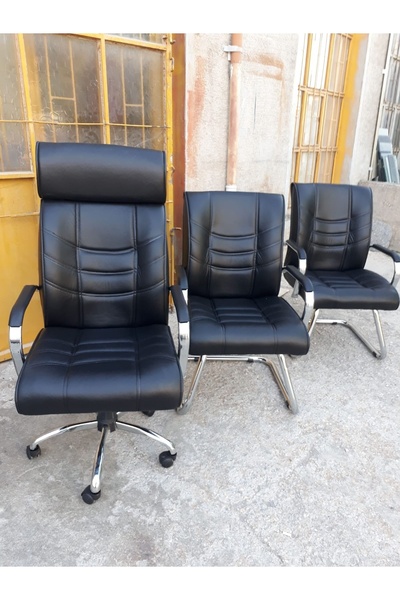 urasofis 2 misafir 1 adet müdür ofis Koltuğu Makam Koltuğu Çalışma Koltuğu Patron Koltuğu Yönetici Koltuğu