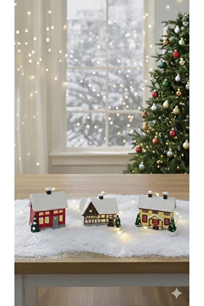 Mithbox 3-компонентни ръчно изработени фигурки „Коледно селище“ за новогодишн...