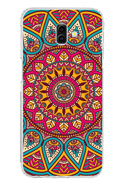 TechTree حافظة سيليكون متوافقة مع هاتف سامسونج جالاكسي J6 بلس ماندالا مطبوع