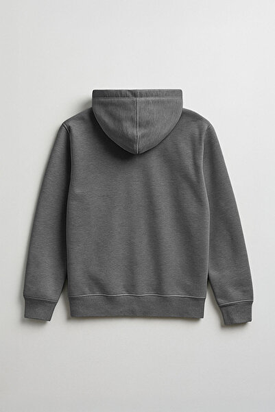 MARKAPIA Ανδρικό φούτερ με φερμουάρ με κουκούλα τσέπες ανθρακί