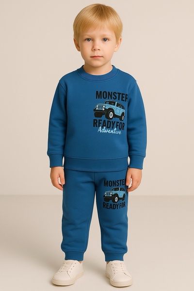 MİLANO KİDS Boy's Monster Printed Transitional Tracksuit Set