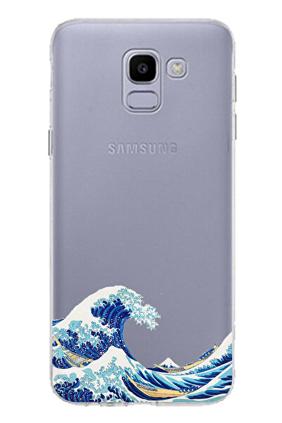 TechTree حافظة سيليكون متوافقة مع هاتف سامسونج جالاكسي J6 بتصميم موجة كاناغاو...