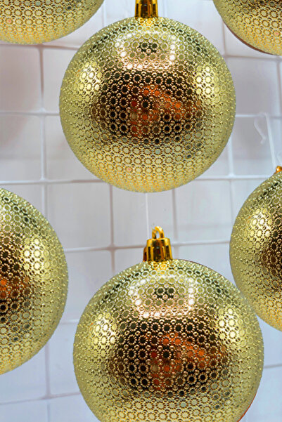 Waldern Χριστουγεννιάτικο στολίδι για χριστουγεννιάτικο δέντρο χρυσό 8 εκ. με φιγούρα γυαλιστερή 6 τεμάχια Cici Ball