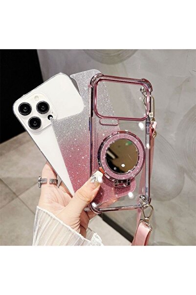 Generic Magnetic Glitter Case for Xiaomi 17 Pro Max，Sparkly Stand，Makeup Mirror，Gradient Shockproof Cover