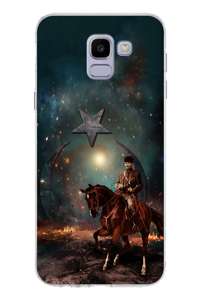 TechTree حافظة سيليكون متوافقة مع هاتف سامسونج جالاكسي J6 أتاتورك على الحصان ...