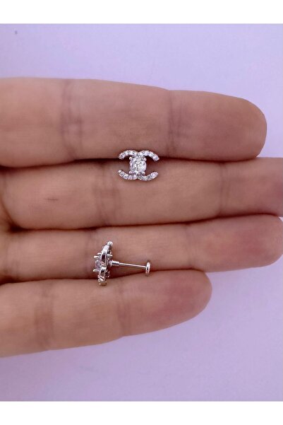 Arescollection 1 ADET ZİRKON TAŞLI TRAGUS HELİX LOBE UYUMLU PİERCİNG KÜPE