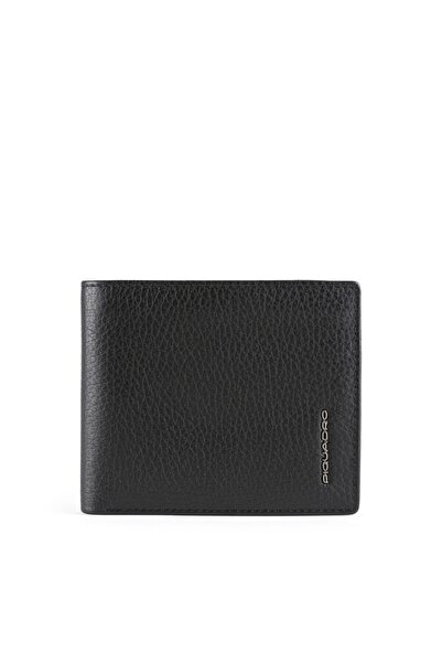 PIQUADRO , Piquadro, Leather Wallet, With Zipped Coin Pocket, Black, For Men