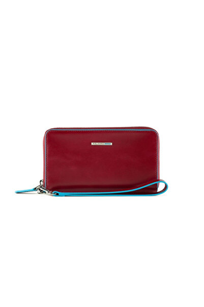 PIQUADRO Piquadro, Blue Square, Leather Wallet, Red, For Women