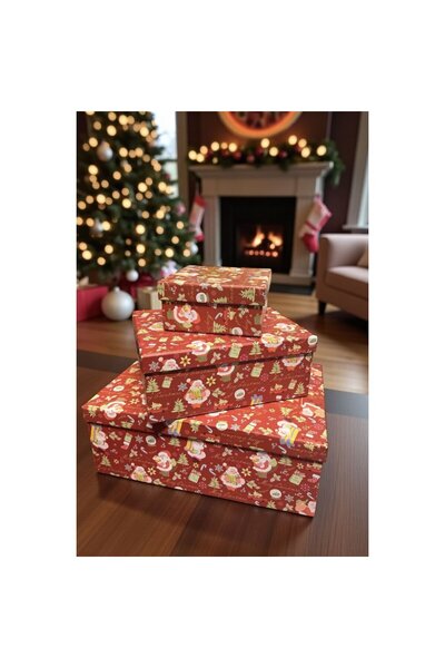 Xmas Set of 3 decorative Christmas boxes – Santa Claus designs