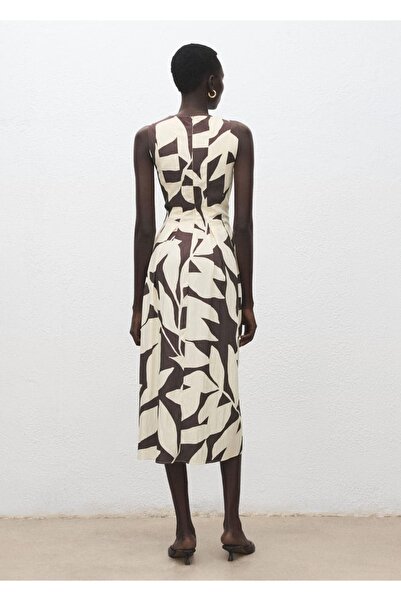 MANGO Woman Çiçek desenli evaze elbise