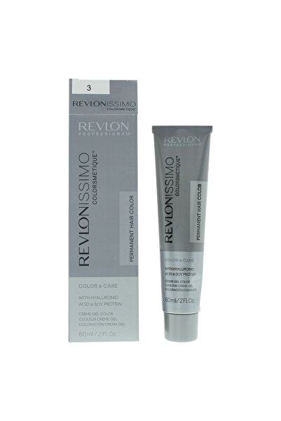 Revlon , Revlonissimo Colorsmetique, Hyaluronic, Permanent Hair Dye, 3 Dark Brown, 60 ml