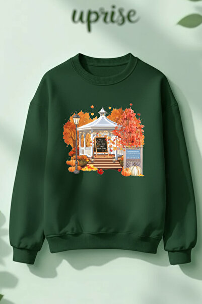 Vordevia Hanorac Stars Hollow Gilmore Girls cu imprimeu din bumbac 3 fire gul...