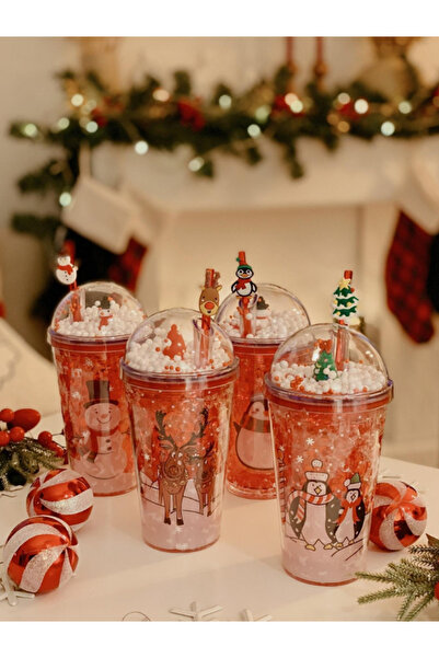 Tohana Happy New Year New Year's Gift Polycarbonate Cup with Straw 450 ml