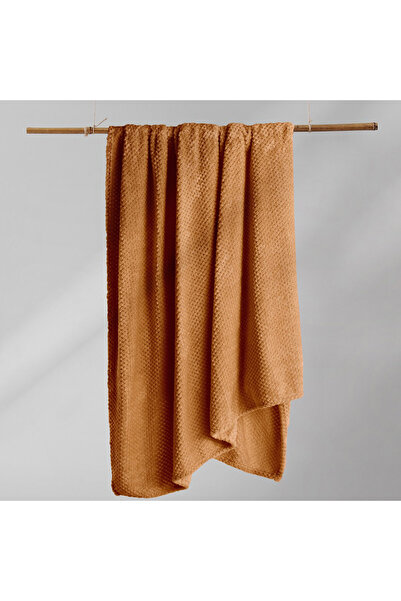 Deco King Modern style blanket with embossed jacquard pattern, Henry, 240 g/m2, 170x210 cm, ocher