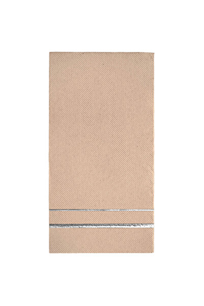 Story 40X40 cm Silver Foil Line Patterned 16-Piece 1/8 Fold Kraft Colored Paper Napkins