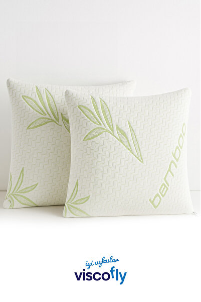Viscofly 2 bucăți perne decorative din țesătură de bambus cu fermoar 45x45 cm...